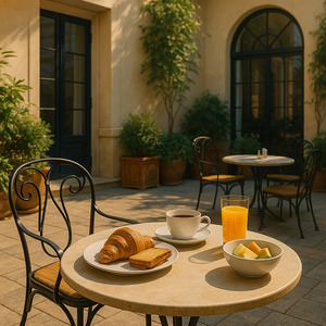 テラスでモーニング