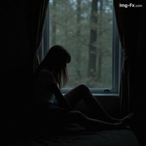 어둠이 내린 창가에