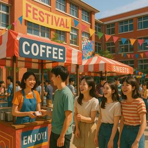 街角の賑わいに揺れるチルシティポップ 学園祭BGM 作業用