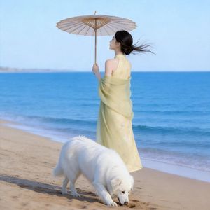 海风吹过萨摩耶