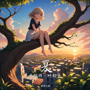 夏风轻拂叶轻舞