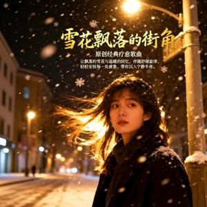 雪花飘落的街角