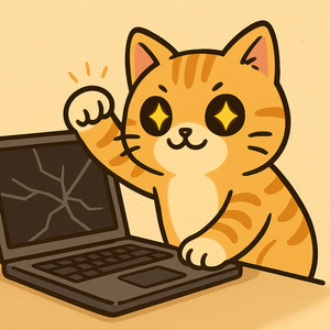 노트북에 냥펀치