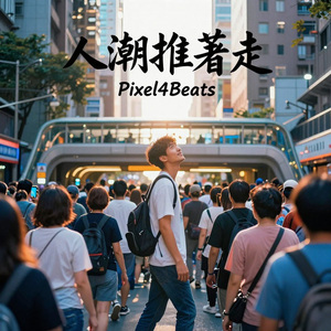 人潮推著走