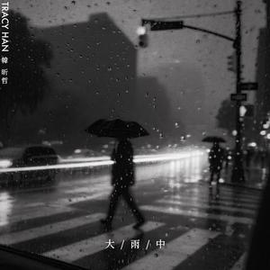大雨中
