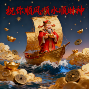 祝你顺风顺水顺财神