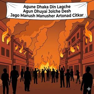 আগুনে ঢাকা দিন লাগছে আগুন ধোঁয়ায় ঢাকা জ্বলছে দেশ জাগো মানুষ মানুষের আর্তনাদ চিৎকার Agune Dhaka Din Lagche Agun Dhuyai Jolche Desh Jago Manush Manusher Artonad Citkar