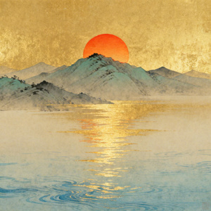 山色远，水波长