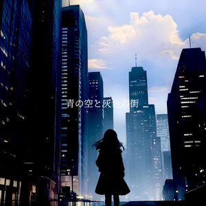 青の空と灰色の街