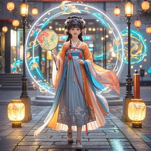 霓虹汉服夜-拖板鞋大当家