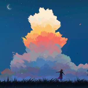 白月光下的海滩