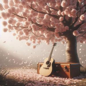 桜と高原ホテルの午後