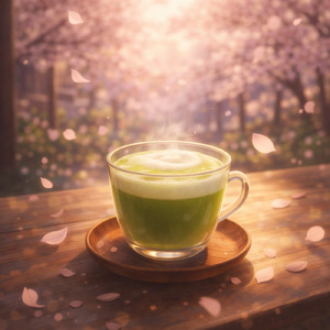 春の抹茶ラテ 京都