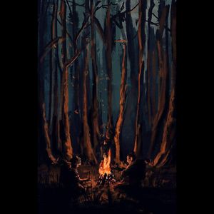 Late night by the campfire