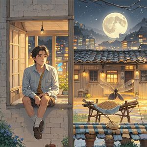 老屋檐下的月光-清风