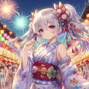 夜空に舞う夏の妖精