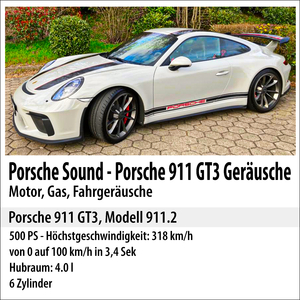 Porsche Geräusch: 911 GT3 fährt ab Vollgas, Porsche fährt vorbei jaulend