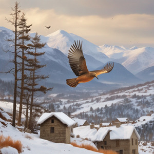 飛び立つ鳥たち 冬