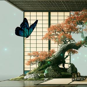 禅の庭に舞う蝶C和モダン・アンビエント