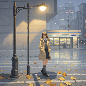 凌晨的路灯