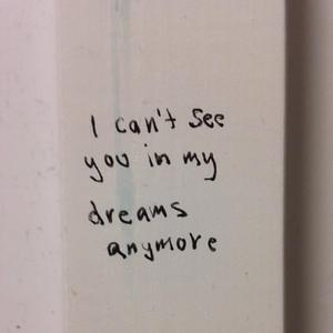 I Cant See You In My Dreams Anymore