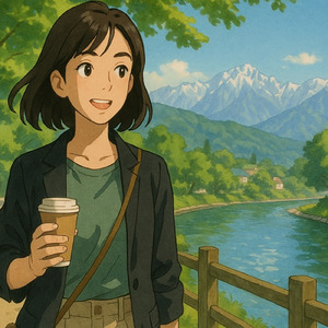 緑陰の通り雨 - 光と山と川の午後