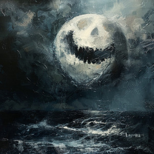 不気味に笑う月