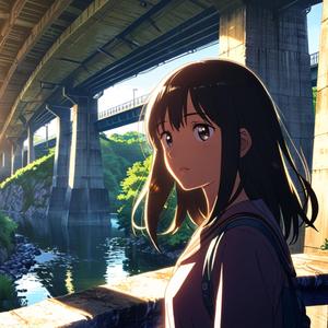 谷間を見下ろして