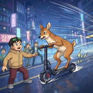 도로 위 전동고라니