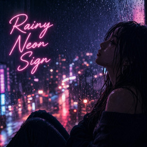 Rainy neon sign
