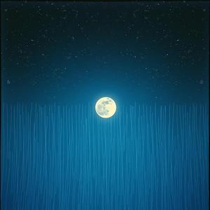 月と涙が空にある