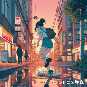 コンビニと夕立