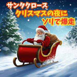 サンタクロース クリスマスの夜にソリで爆走