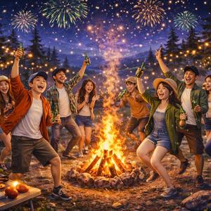 朝までキャンプ全開