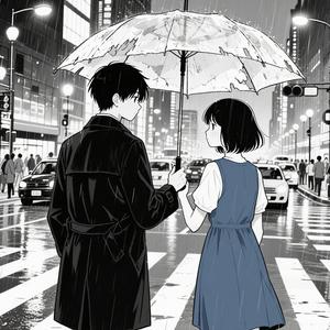 十字路口的旧伞