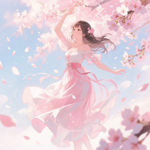 光る花びら、桜の下で
