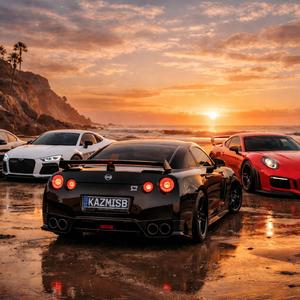 Night Beach Neon Drive