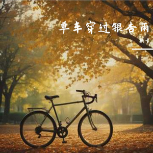 单车穿过银杏雨