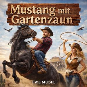 Mustang mit Gartenzaun