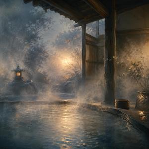 温泉の蒸気