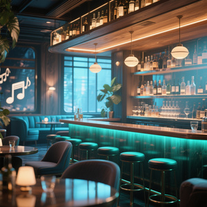 深夜の窓際の席