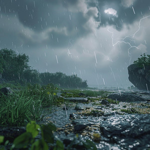 Reflejos Serenos De Gotas De Lluvia