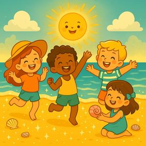 Sommerfunkeln am Strand – Fantasievolles Kinderlied mit Sonne & Glitzer