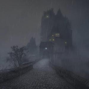 Spooky Rainy Night at Eltz Castle (Rain & LOW, DISTANT Thunder Ambience)