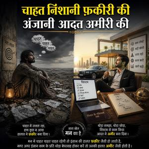 चाहत निशानी फ़क़ीरी की अंजानी आदत अमीरी की