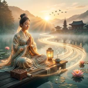 연꽃 위에 내리는 복