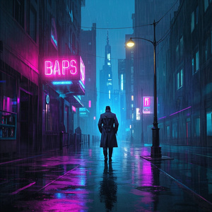 Neon Rainy Blues