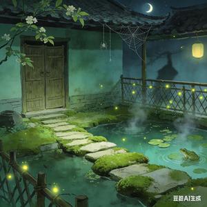 蛙声阵阵碎了浮萍