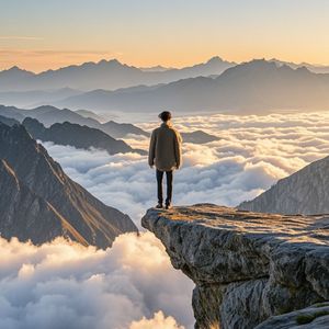 悬崖与远山