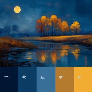 一轮秋中月